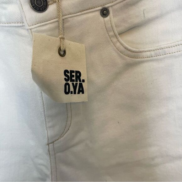 SER.O.YA DAKOTA DENIM JOGGER WHITE Size 30 New - Picture 6 of 10